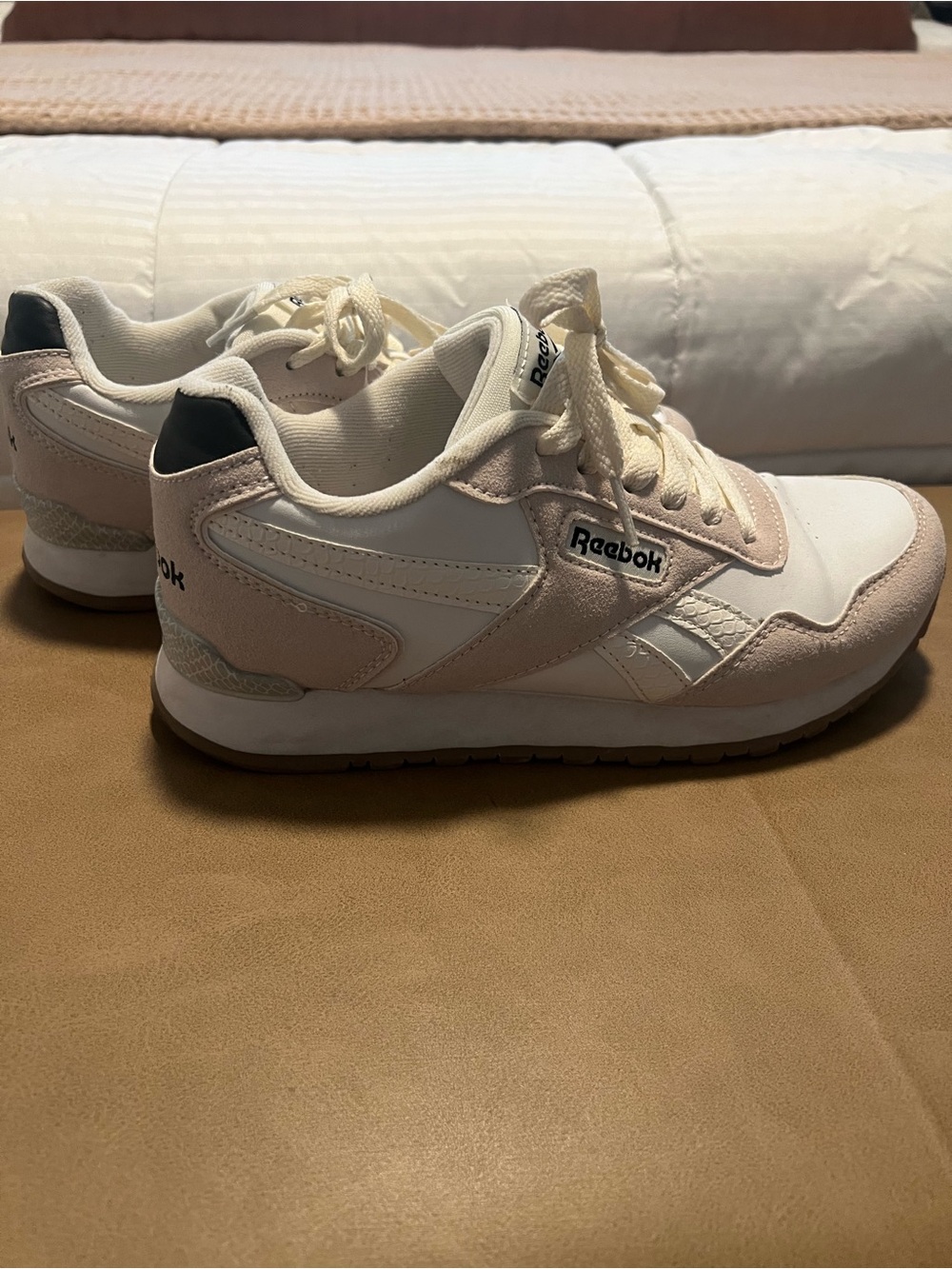Reebok Cream and white Women's Retro Athletic Sneakers